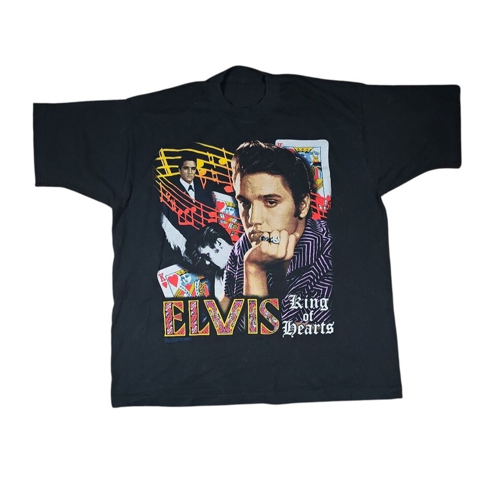 Vintage Elvis Single Stitch Black T Shirt XXL 1990s